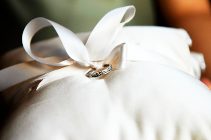 Wedding Band on a Pillow